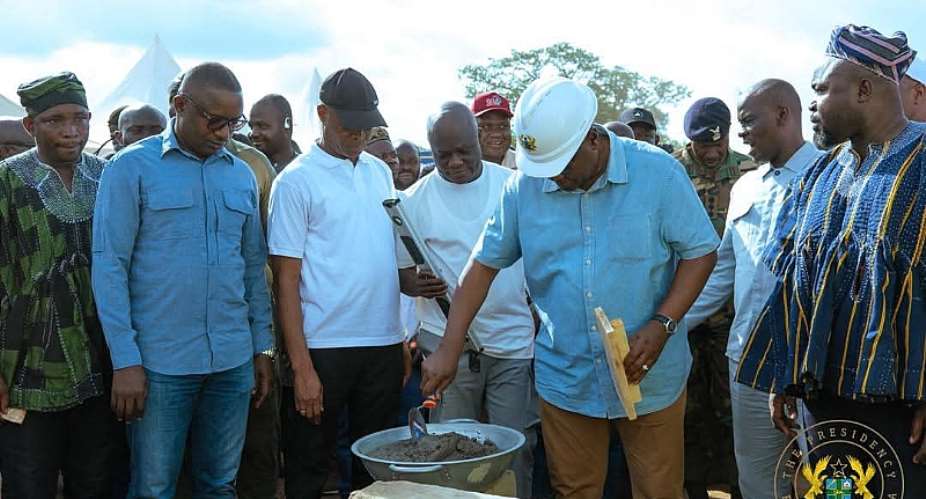 President Mahama cuts sod for construction of 24-Hour Economy Market in Bole