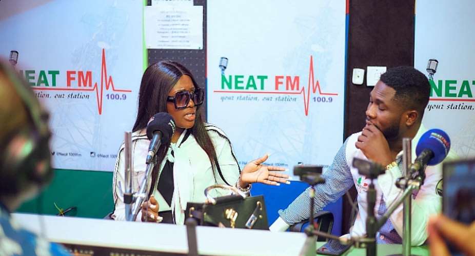 Ghanaian actress Fella Makafuileft and her manager Richmond Amofa Sarpong