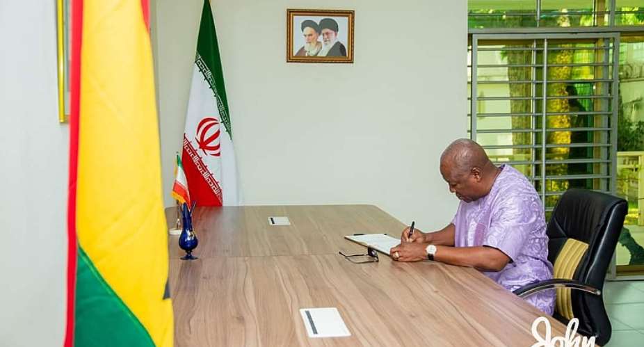 Mahama signs book of condolence for late Iranian President Ebrahim Raisi