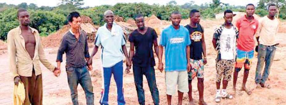 The suspected galamsey operators