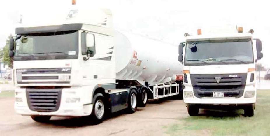 The impounded fuel haulage trucks