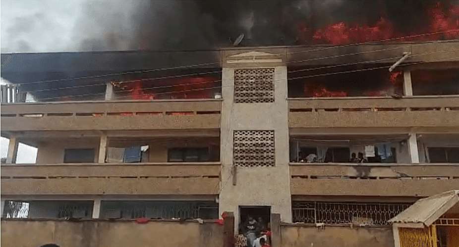 AR: Fire guts three-storey building at Aboabo