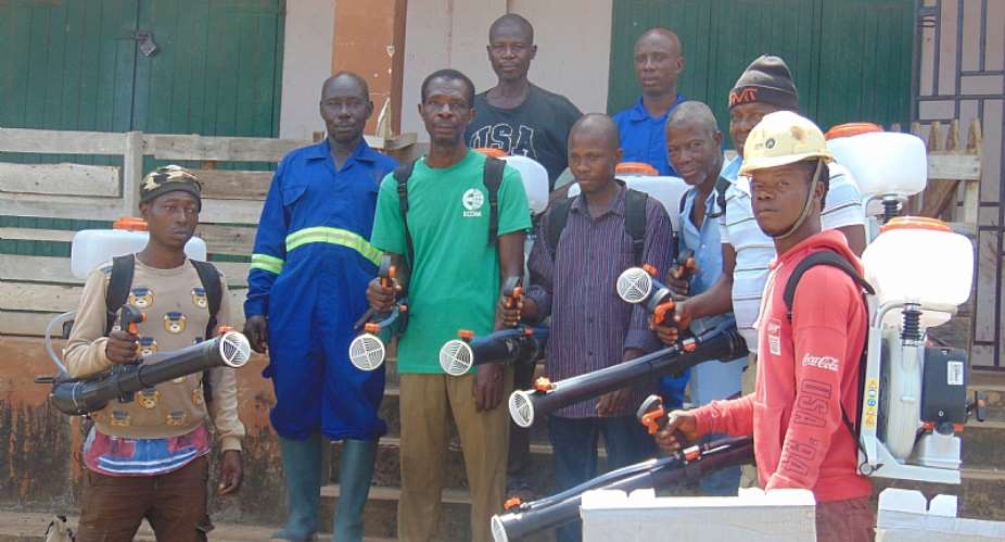 Cocoa  Mass Spraying team receives training in Nkonya Wurupong