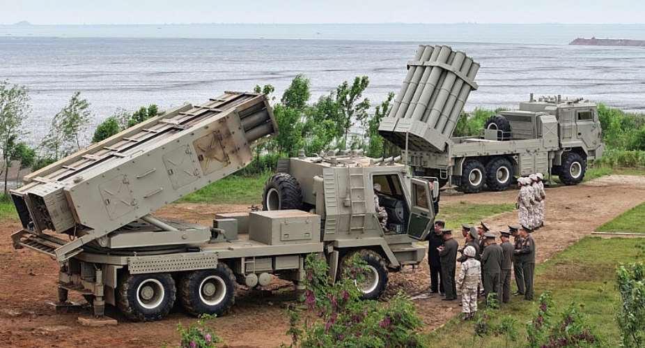 Kim Jong Un inspects the multiple weapons systems, at an undisclosed location, North Korea, May 26, 2026 -  KCNA via KNS via AP