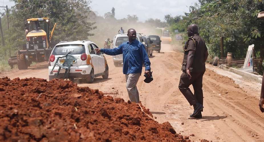 New Juaben North MCE Samuel Adongo (in blue top)