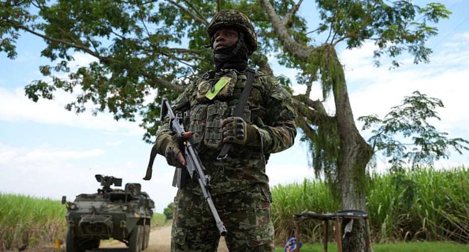 A Colombian soldier stands guard at a checkpoint set up ahead of the upcoming Colombian presidential election on May 31, in Jamundi, Colombia on May 26, 2026. -  Jair Coll, Reuters