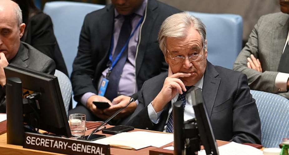 United Nations Secretary General Antonio Guterres listens during a UN Security Council meeting on the situation in the Middle East, and the Israel-Hamas war at the United Nations headquarters on November 29, 2023 in New York City. -  Andrea Renault, AFP