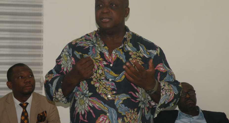 Solomon Adiyiah addressing Journalists