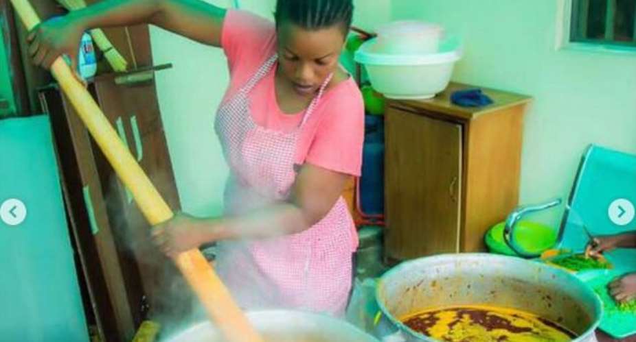 Actress, Empress Njamah, Steps into Kitchen to Cook for Children