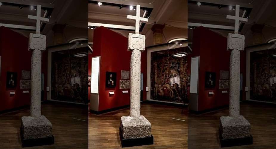 Stone cross to be returned to Namibia, erected by Diogo Co in 1486 at Cape Cross ,Namibia, removed in 1893 by German sailors and brought to German Historical Museum ,Berlin.