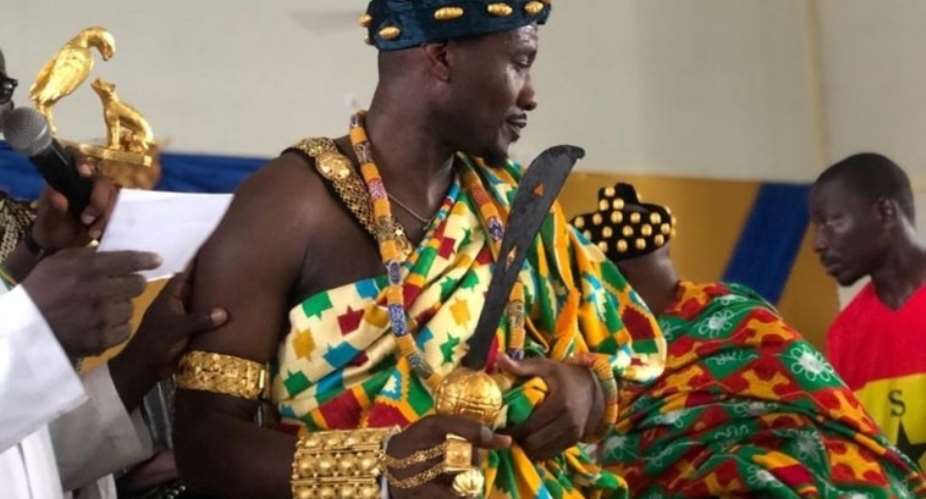 Asamoah Gyan Enstooled Local Chief In Hohoe