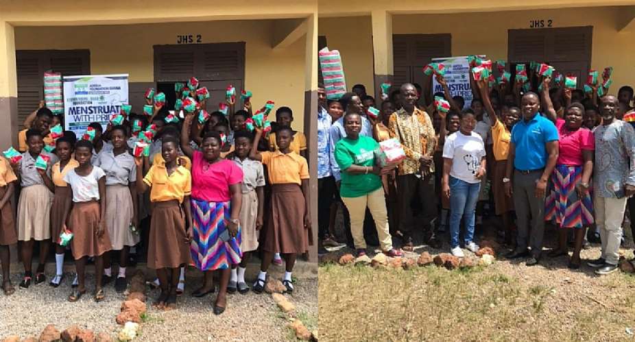 Asante Akyem North: Students receive free sanitary pads on Menstrual Hygiene Day