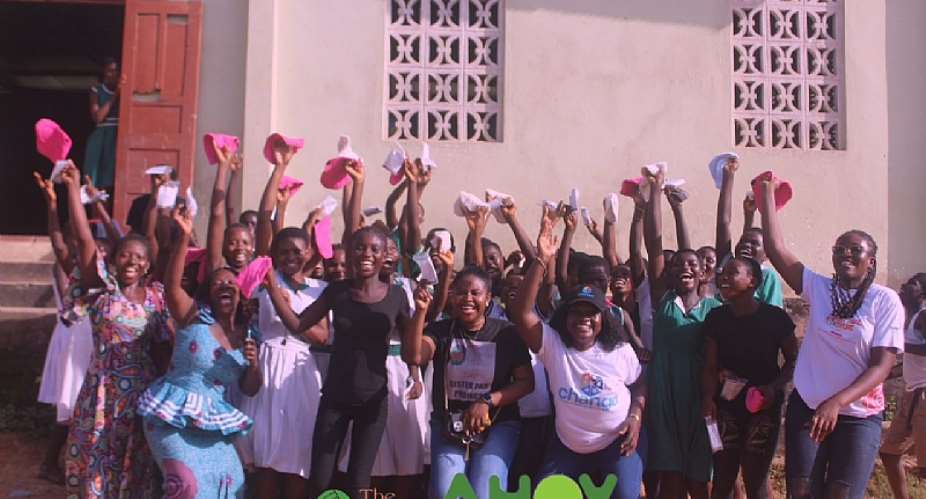 AHOY Africa, The Orange Girl Foundation donate sanitary materials to girls in Jukwa-Bremang