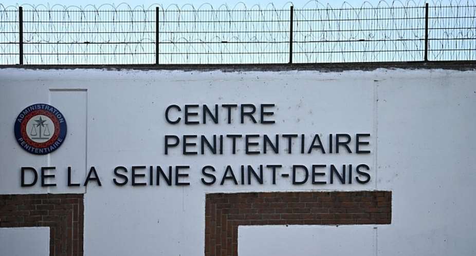 FILE - The wall of the Villepinte prison, in the northern suburb of Paris on April 15, 2026. -  Julien De Rosa, AFP