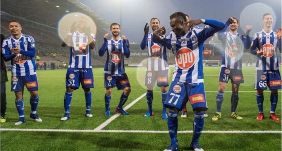 Evans Mensah and Anthony Annan starred for HJK in SJK 6-0 thumping