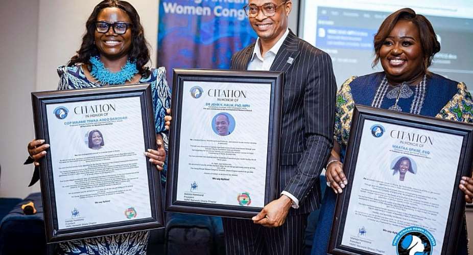 Maame Tiwaa, John Halm and Maataa Opare honoured by YAWC Network for contribution to womens development in Ghana