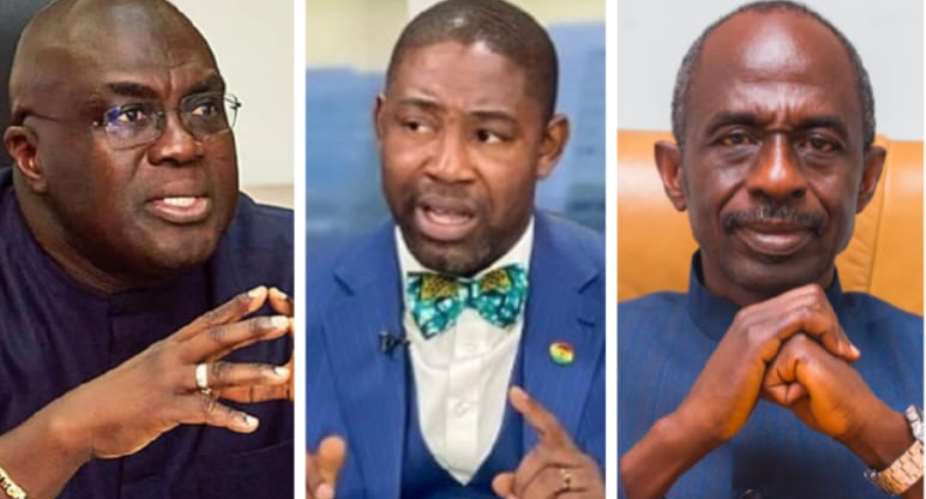 Left to right: Chief of Staff Julius Debrah, Former Health Minister Bernard Okoe Boye and NDC Chairman Johnson Okoe Boye