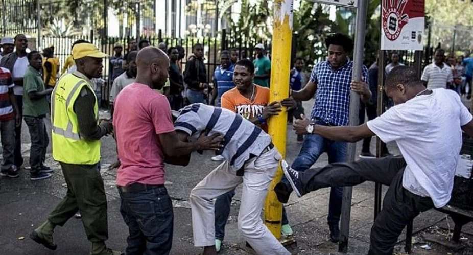 A foreign national assaulted in xenophobic attacks in South Africa