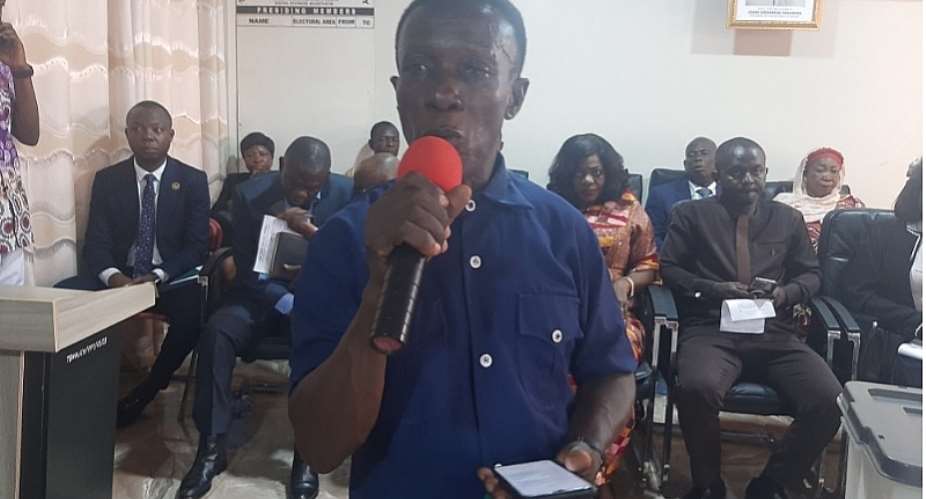 Hon. Isaac Kusi Amponsah addressing the House