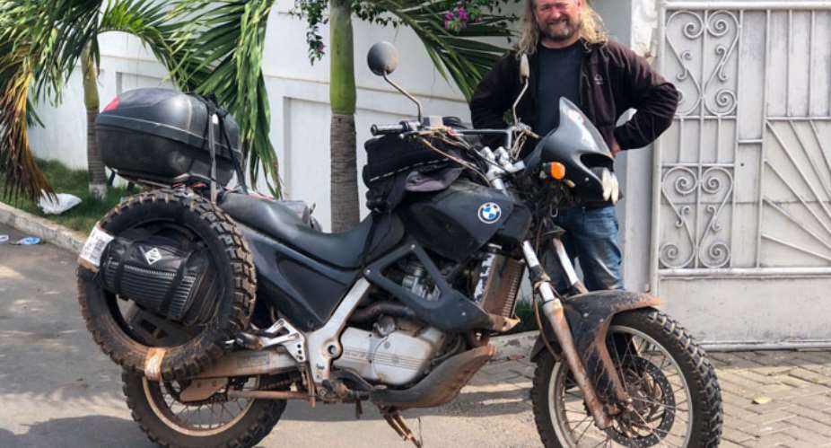 Robert and his 600cc BMW motorbike