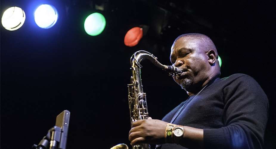 Zim Ngqawana 1959-2011 on alto saxophone leading his Zimology Quartet in New York, 2008. - Source: Jack VartoogianGetty Images