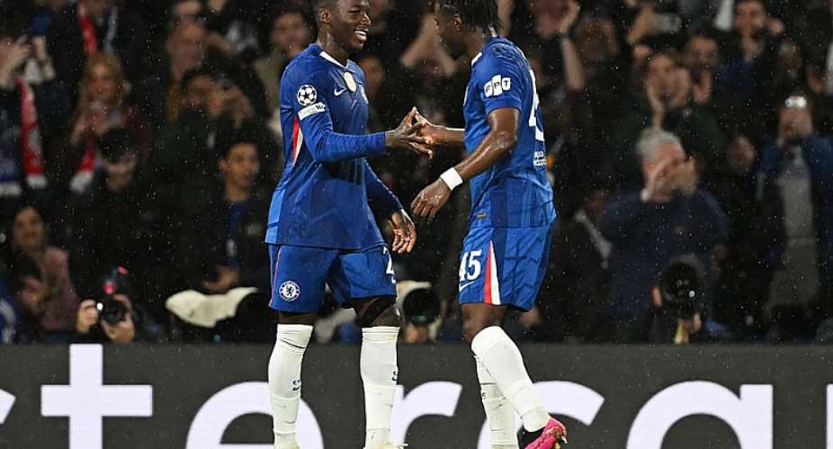 Moises Caicedo of Chelsea (L) with teammate Romeo LaviaImage credit: Getty Images