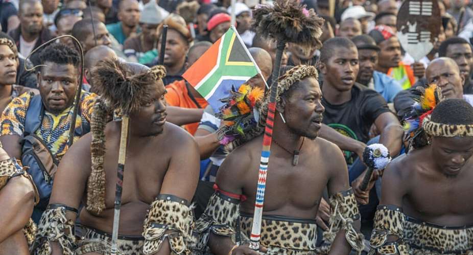A march protesting against undocumented migrants in Durban on 6 May, 2026. - AFP - RAJESH JANTILAL