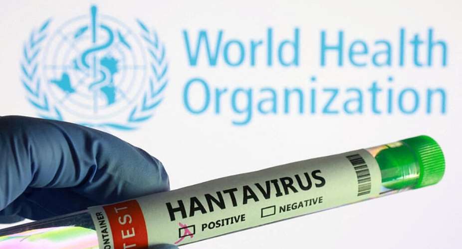 A test tube labelled “hantavirus positive” and the World Health Organization logo are seen in this illustration taken on 7 May 2026. - REUTERS - Dado Ruvic