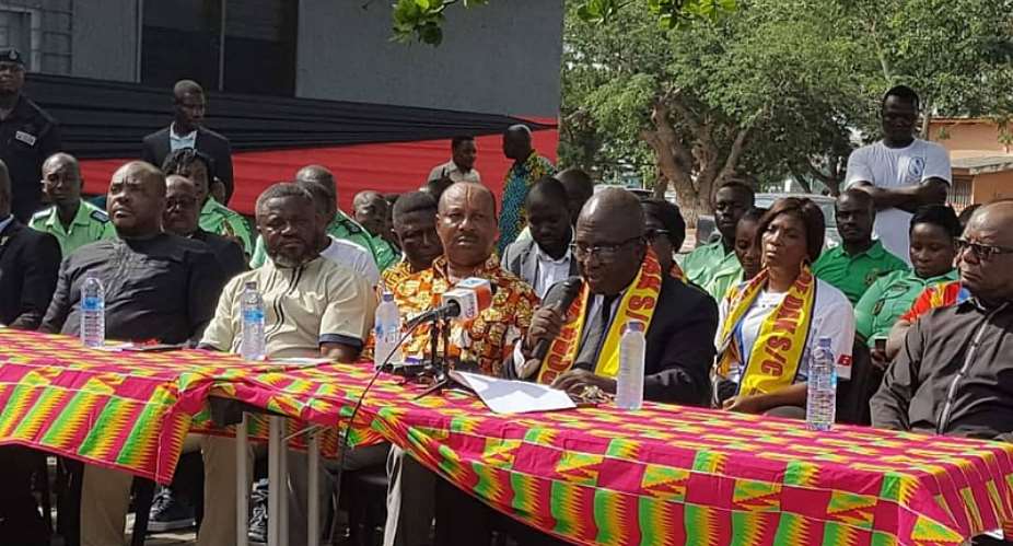 Sports Minister Honorable Isaac Asiamah seated at the far left