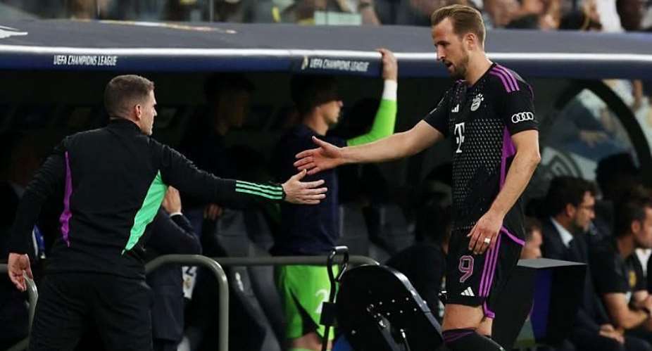 GETTY IMAGESImage caption: Harry Kane was substituted in the 85th minute against Real Madrid, with Bayern Munich winning 1-0 at the time