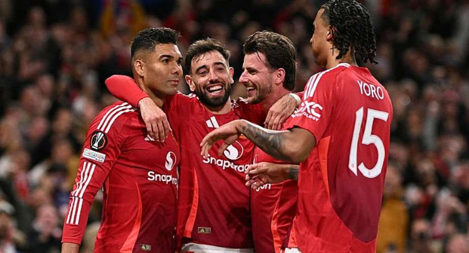 Getty ImagesImage caption: Casemiro, left, and Mason Mount, second from right, both scored in Manchester Uniteds 4-1 win over Bilbao