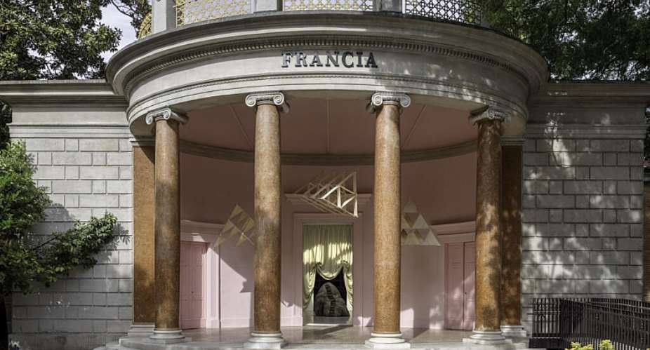 The newly renovated French pavilion at the Venice Biennale art show in Italy, which opens on 9 May 2026. Artist Yto Barrada is representing France with her installation Comme Saturne. -  Jacopo La Forgia - Institut francais