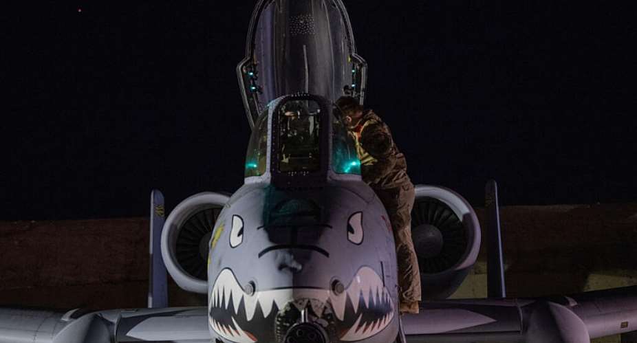 US Air Force shows a US Airman preparing an A-10 Thunderbolt II for flight from a base in the US Central Command area of responsibility, Dec. 19, 2025. -  AP