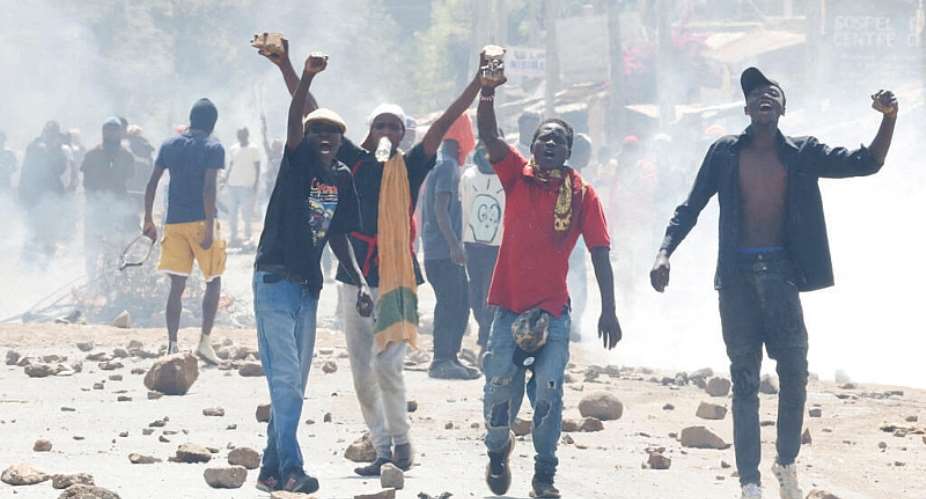 Demonstrators gather in a protest against a US-backed Ebola quarantine facility, intended to host Americans exposed to Ebola, in Nanyuki town, Laikipia County, Kenya, on 9 June, 2026. - REUTERS - Monicah Mwangi