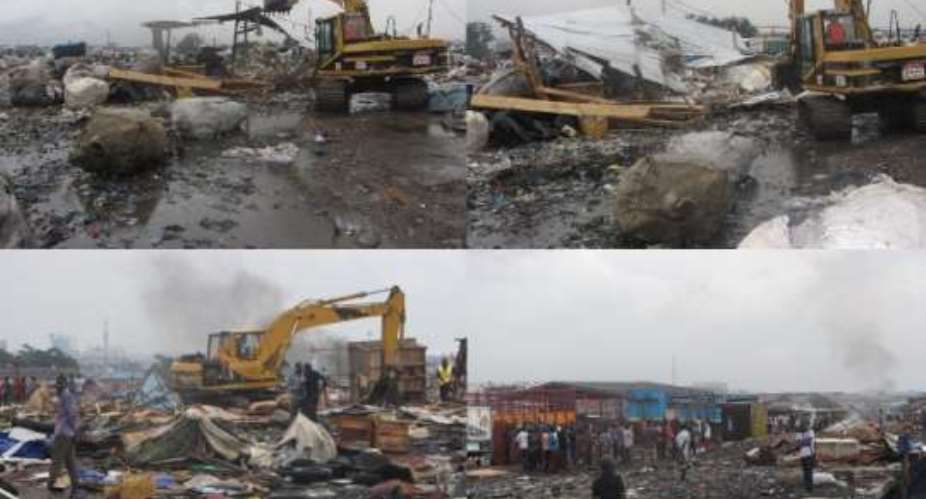 AMA demolishes structures at illegal dumping site