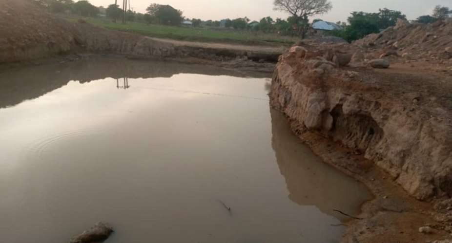 Sections of the Kalbeo bridge that has been washed away