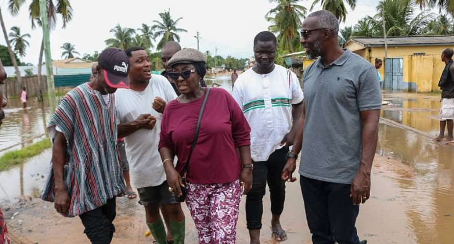 Dzifa Abla Gomashie tours flood hit areas in Ketu South