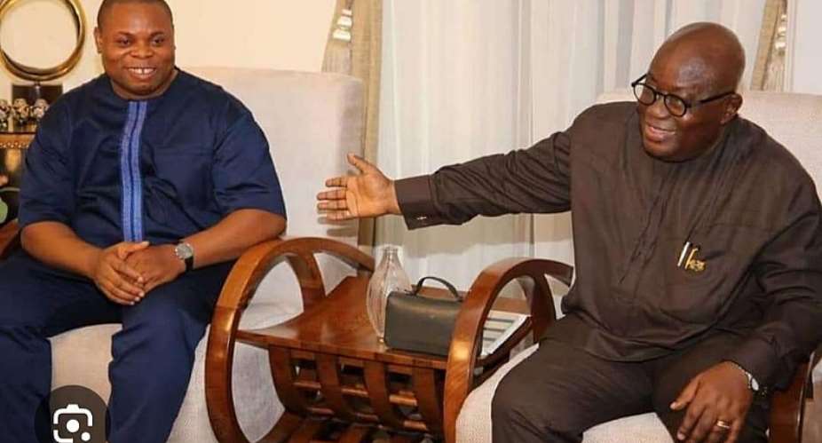Founding President of IMANI Africa, Franklin Cudjoeleft and President of the Republic, Nana Addo Dankwa Akufo-Addo