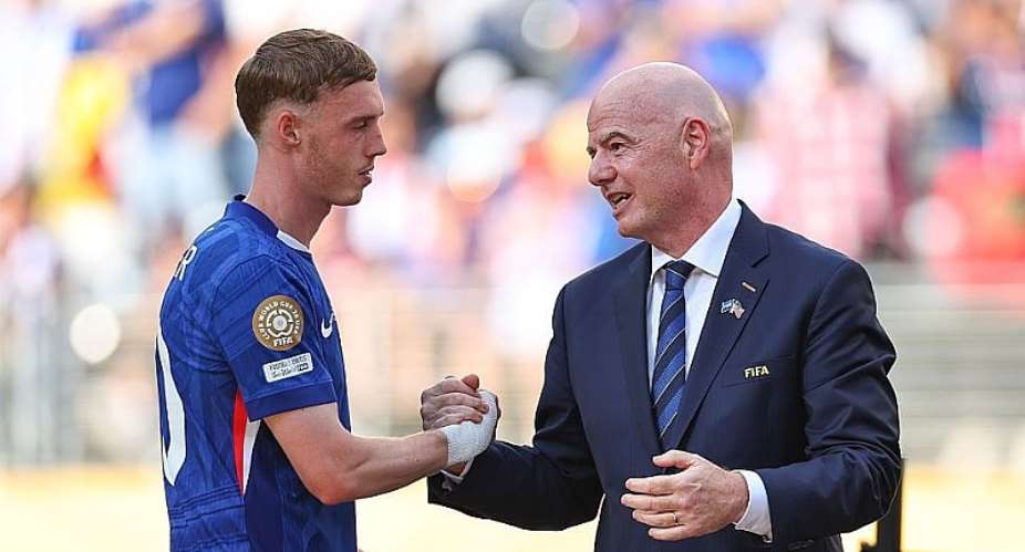 Getty ImagesImage caption: Fifa president Gianni Infantino (right) with Chelseas Cole Palmer after last years Club World Cup final