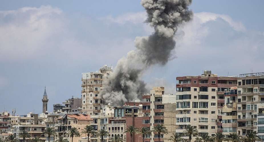 Smoke rises following an Israeli airstrike in Tyre in southern Lebanon on June 9, 2026 -  KAWANT HAJU, AFP