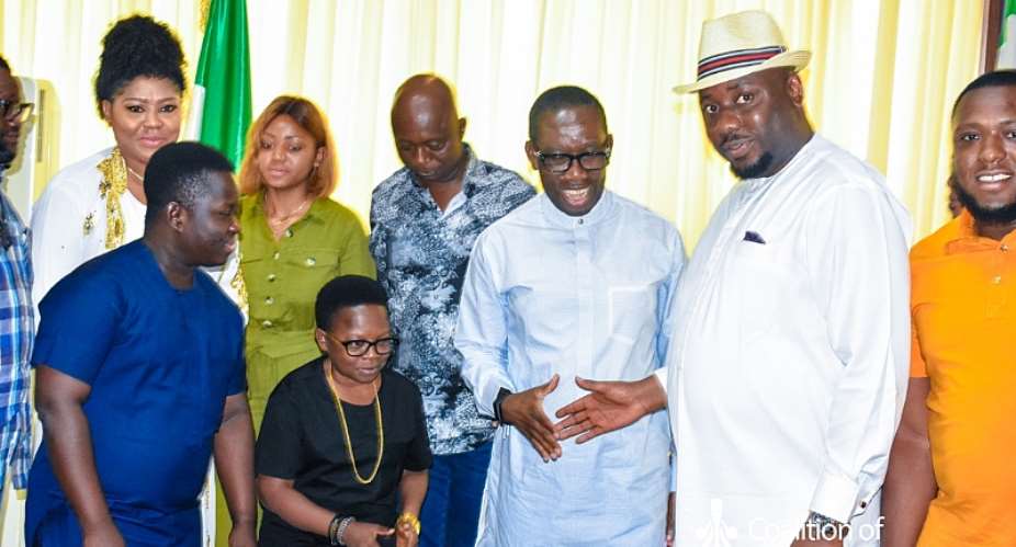 Governor Okowa Receives Ned Nwoko and Coalition Of Nigerian Entertainers... To Set up Headquarters In The State.