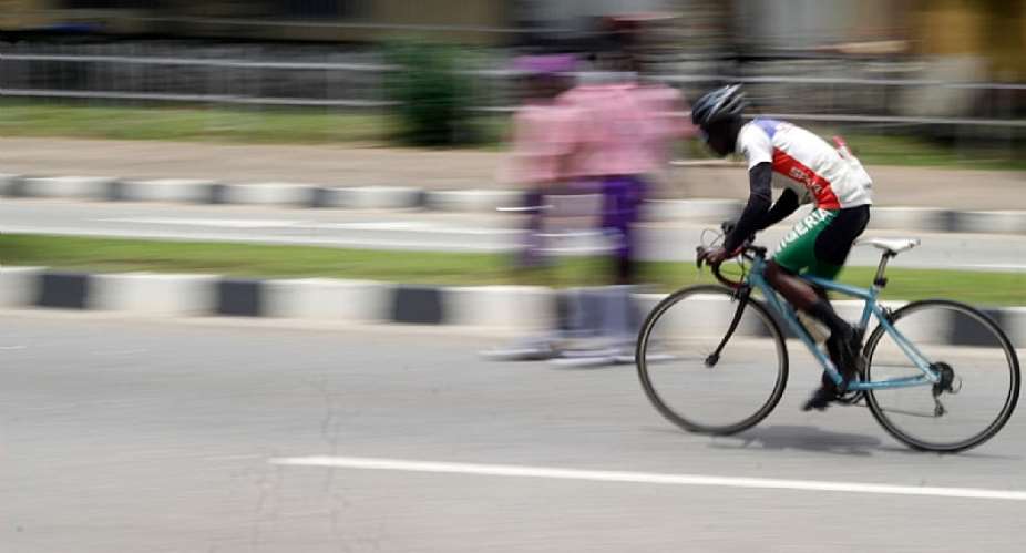 A cyclist participates in World Car Free Day in Lagos. - Source: Adekunle AjayiNurPhoto via Getty Images
