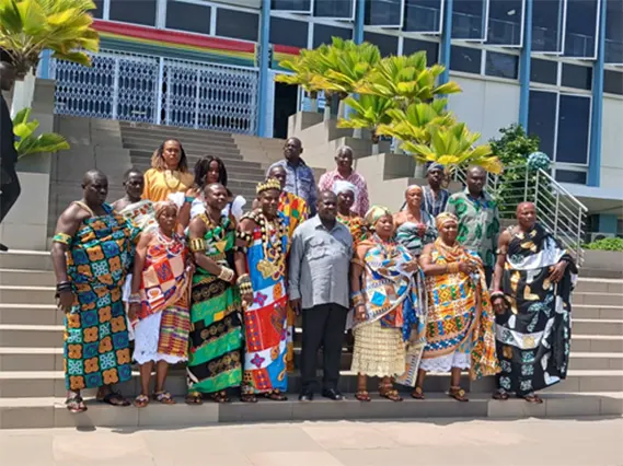 The Ayekotse delegation in a pose with Frank Asiedu Bekoe