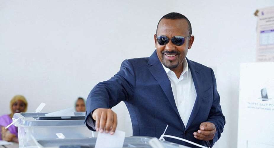 Ethiopias Prime Minister Abiy Ahmed votes during the parliamentary and regional elections at a polling centre in Jimma, Oromia Region, Ethiopia, on 1 June, 2026. - via REUTERS - Ethiopia News Agency