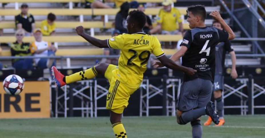 David Accam Opens Goal Scoring Account In MLS As Columbus Crew Beat Riverhounds