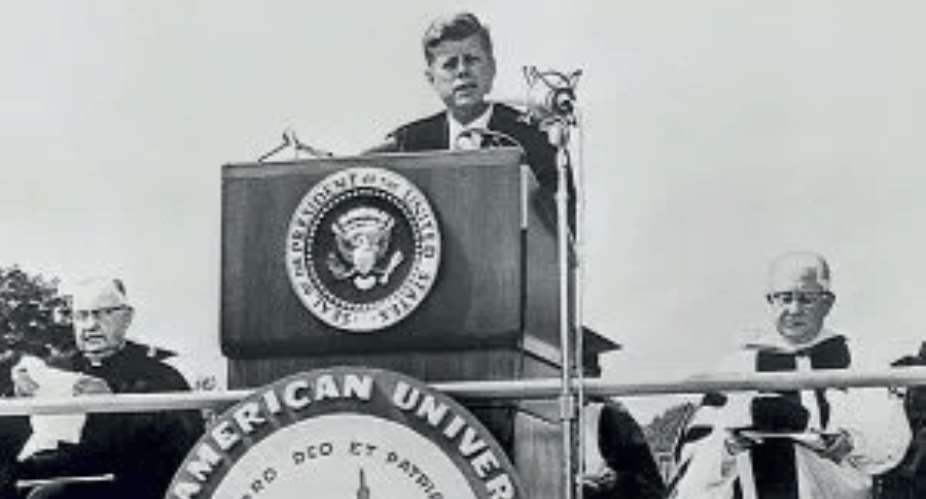 President Kennedy speaks at American University June 10, 1963