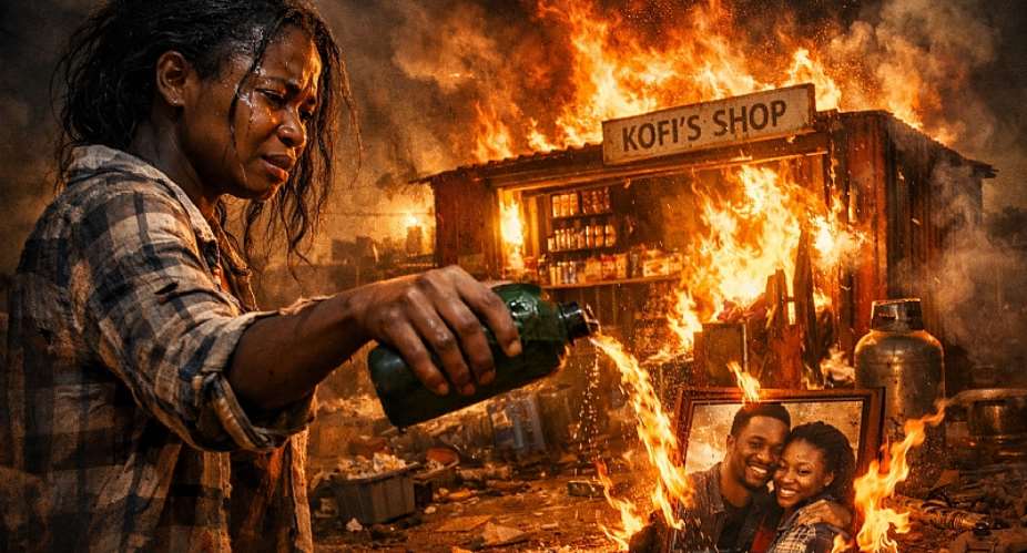 Drobo is shaken after a 24-year-old woman allegedly set fire to her boyfriends container shop over cheating accusations, destroying property worth thousands. The incident raises urgent questions about love, anger, and emotional control in relationships where heartbreak is turning into irreversible destruction.