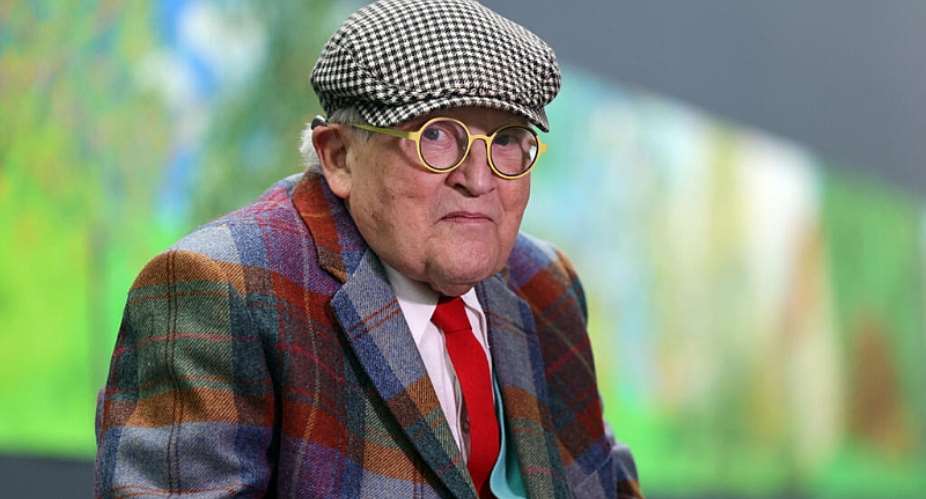 British painter David Hockney poses at the Orangerie museum in Paris on October 7, 2021. -  Thomas Coex, AFP