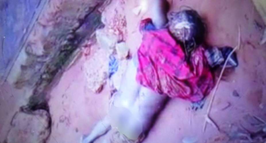 Body of Afia Atta lying in the gutter