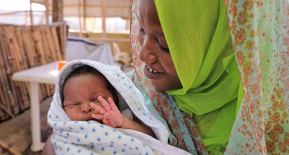 Rahama and her five-day-old son at an IOM Migration Response Centre in Metema, Ethiopia. Photo: IOM 2023Kaye Viray